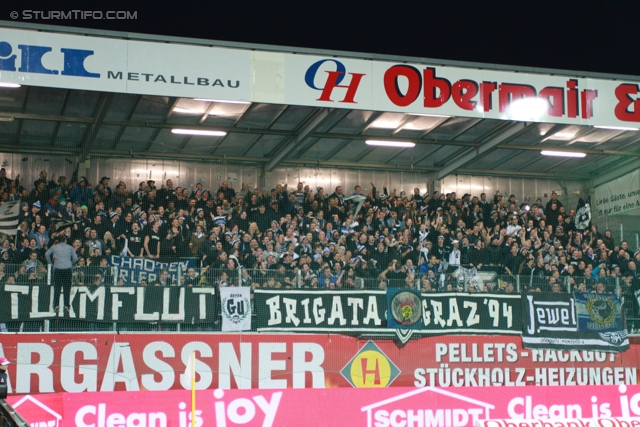 Ried - Sturm Graz
Oesterreichische Fussball Bundesliga, 25. Runde, SV Ried- SK Sturm Graz, Arena Ried, 09.03.2013. 

Foto zeigt Fans von Sturm
