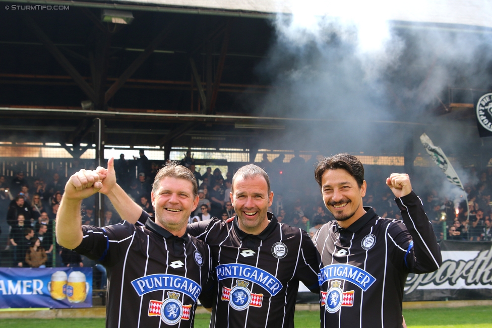 Gruabn Initiative Legendentag
Gruabn Initiative Legendentag, Stadion Gruabn Graz, 01.05.2017.

Foto zeigt Hannes Reinmayr, Mario Haas und Ivica Vastic (ehem. Spieler Sturm)
