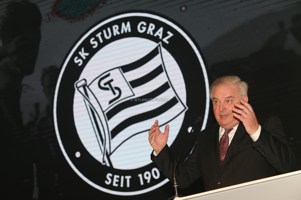110 Jahre Gala Sturm
110 Jahre SK Sturm Graz Gala, Seifenfabrik Graz, 17.01.2019.

Foto zeigt Hermann Schuetzenhoefer (Landeshauptmann)
