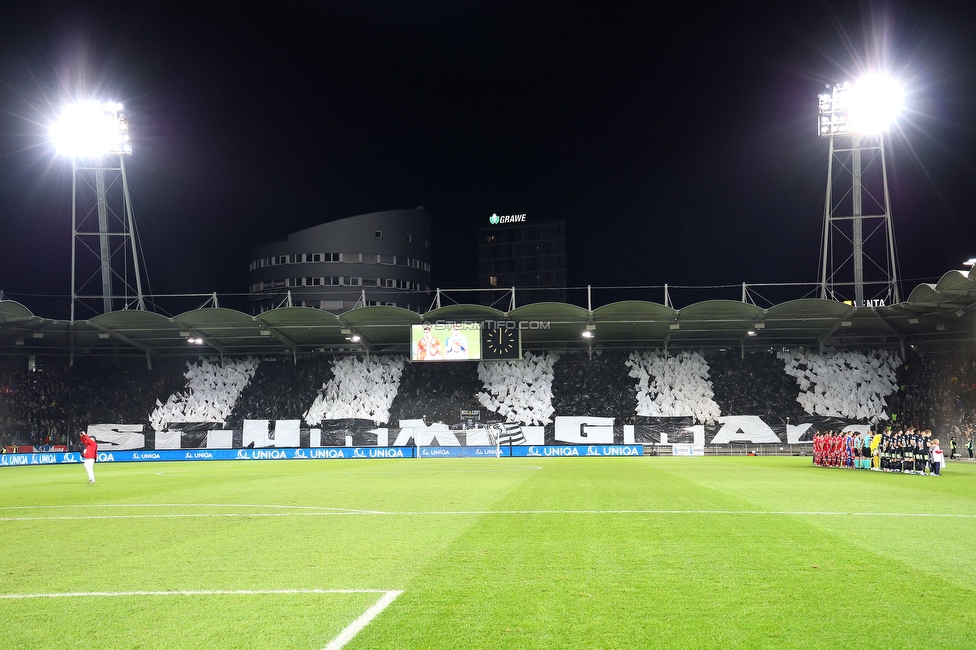 GAK - Sturm Graz
OEFB Cup, 3. Runde, Grazer AK - SK Sturm Graz, Stadion Liebenau Graz, 02.11.2023. 

Foto zeigt Fans von Sturm mit einer Choreografie
