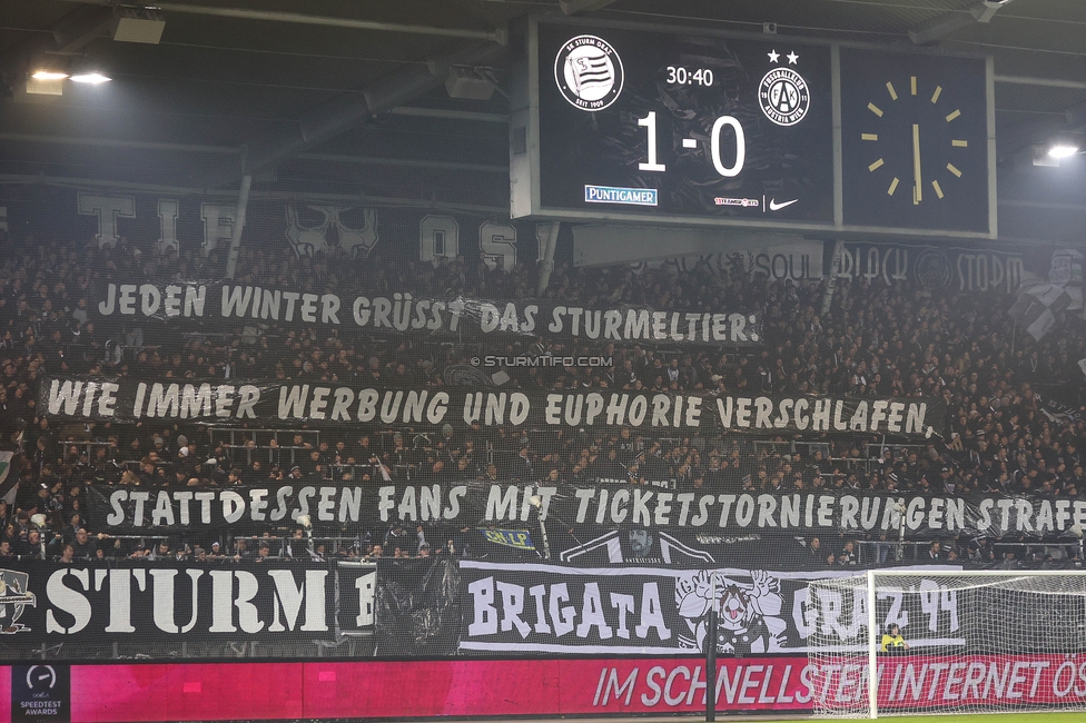 Sturm Graz - Austria Wien
OEFB Cup, 4. Runde, SK Sturm Graz - FK Austria Wien, Stadion Liebenau Graz, 02.02.2024. 

Foto zeigt Fans von Sturm
