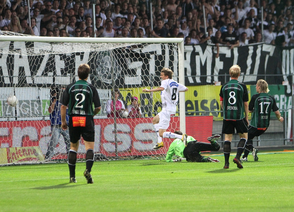 Sturm Graz - Innsbruck
Oesterreichische Fussball Bundesliga, 36. Runde, SK Sturm Graz - FC Wacker Innsbruck, Stadion Liebenau, 25.5.2011. 

Foto zeigt Inaki Bea Jauregui (Innsbruck), Andreas Hoelzl (Sturm), Pascal Gruenwald (Innsbruck), Martin Svejnoha (Innsbruck) und Harald Pichler (Innsbruck)
Schlüsselwörter: tor