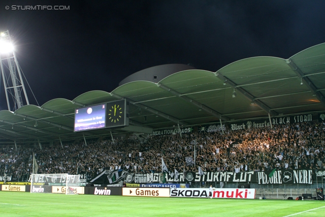 Sturm-Lok Moskau
UEFA Europa League Gruppenphase 1. Spieltag,  SK Sturm Graz - FC Lokomotiv Moskau, Stadion Liebenau, 15.9.2011. 

Foto zeigt Fans von Sturm
