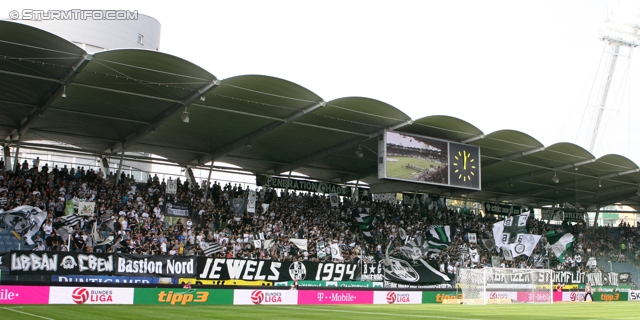 Sturm Graz - Innsbruck
Oesterreichische Fussball Bundesliga, 8. Runde,  SK Sturm Graz - FC Wacker Innsbruck, Stadion Liebenau Graz, 18.9.2011. 

Foto zeigt Fans von Sturm
