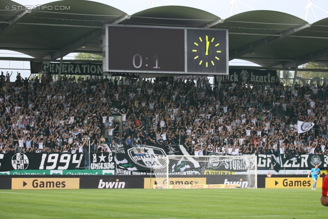 Sturm Graz - Innsbruck
Oesterreichische Fussball Bundesliga, 8. Runde,  SK Sturm Graz - FC Wacker Innsbruck, Stadion Liebenau Graz, 18.9.2011. 

Foto zeigt Fans von Sturm
