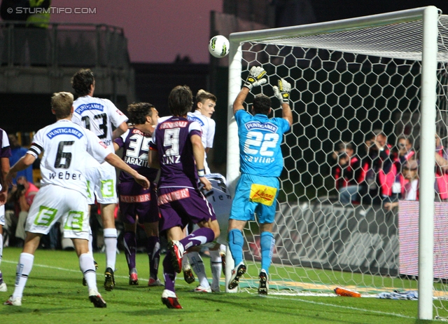 Austria Wien - Sturm Graz
Oesterreichische Fussball Bundesliga, 9. Runde,  FK Austria Wien - SK Sturm Graz, Franz-Horr-Stadion, 24.9.2011. 

Foto zeigt Manuel Weber (Sturm), Thomas Burgstaller (Sturm), Nacer Barazite (Austria), Roland Linz (Austria) und Silvije Cavlina (Sturm)
