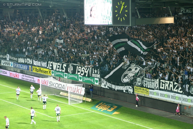 Sturm Graz - Ried
Oesterreichische Fussball Bundesliga, 10. Runde,  SK Sturm Graz - SV Ried, Stadion Liebenau Graz, 2.10.2011. 

Foto zeigt Fans von Sturm
