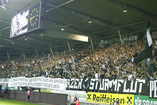 Sturm Graz - Ried
Oesterreichische Fussball Bundesliga, 10. Runde,  SK Sturm Graz - SV Ried, Stadion Liebenau Graz, 2.10.2011. 

Foto zeigt Fans von Sturm
