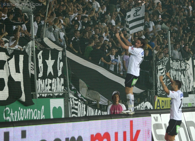 Sturm Graz - Ried
Oesterreichische Fussball Bundesliga, 10. Runde,  SK Sturm Graz - SV Ried, Stadion Liebenau Graz, 2.10.2011. 

Foto zeigt Imre Szabics (Sturm) und Darko Bodul (Sturm)
