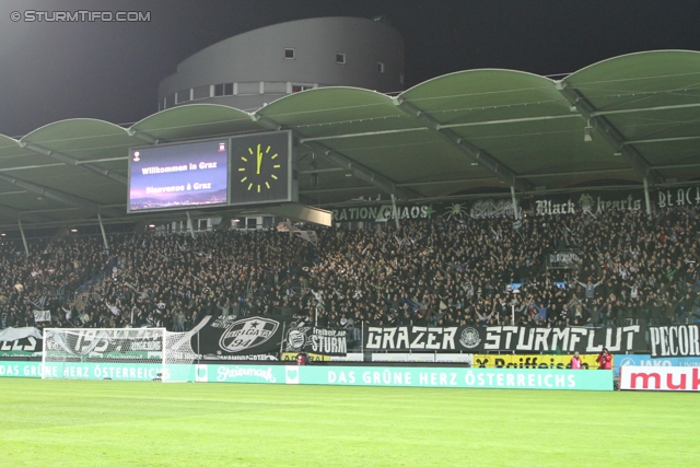 Sturm Graz - Anderlecht
UEFA Europa League Gruppenphase 3. Spieltag, SK Sturm Graz - RSC Anderlecht, Stadion Liebenau Graz, 20.10.2011. 

Foto zeigt Fans von Sturm
