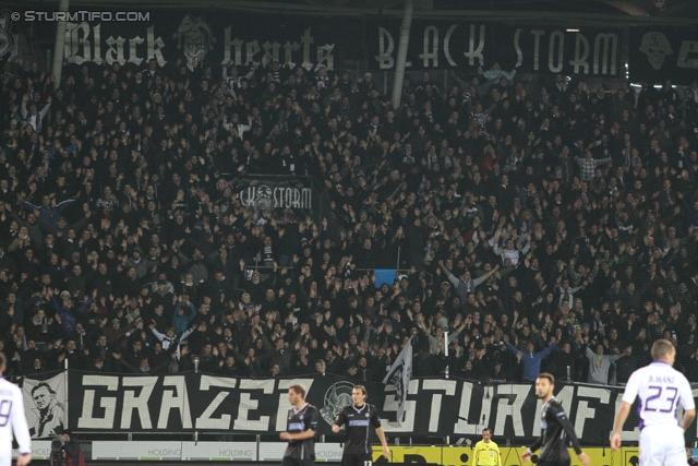 Sturm Graz - Anderlecht
UEFA Europa League Gruppenphase 3. Spieltag, SK Sturm Graz - RSC Anderlecht, Stadion Liebenau Graz, 20.10.2011. 

Foto zeigt Fans von Sturm
