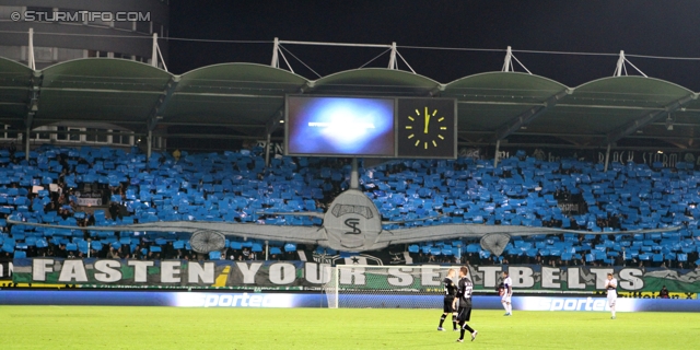 Sturm Graz - Anderlecht
UEFA Europa League Gruppenphase 3. Spieltag, SK Sturm Graz - RSC Anderlecht, Stadion Liebenau Graz, 20.10.2011. 

Foto zeigt Fans von Sturm mit einer Choreografie
