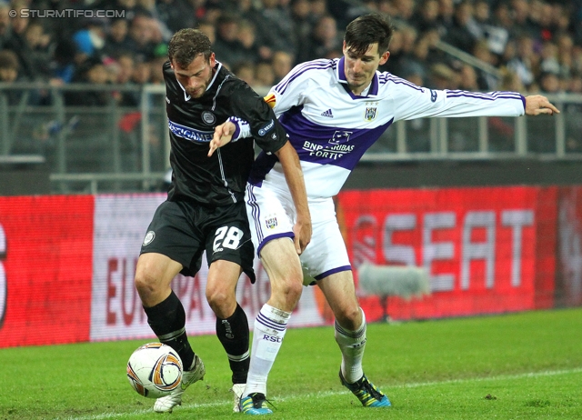 Sturm Graz - Anderlecht
UEFA Europa League Gruppenphase 3. Spieltag, SK Sturm Graz - RSC Anderlecht, Stadion Liebenau Graz, 20.10.2011. 

Foto zeigt Juergen Saeumel (Sturm)
