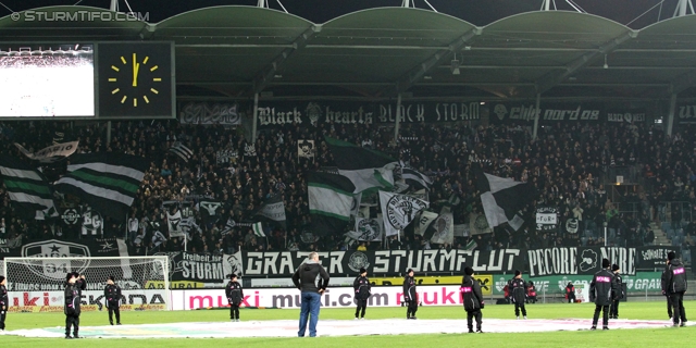 Sturm Graz - RB Salzburg
Oesterreichische Fussball Bundesliga, 12. Runde,  SK Sturm Graz - RB Salzburg, Stadion Liebenau Graz, 23.10.2011. 

Foto zeigt Fans von Sturm
