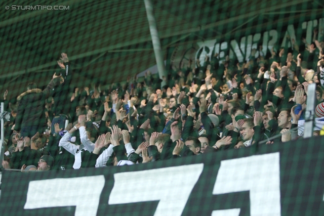 Sturm Graz - RB Salzburg
Oesterreichische Fussball Bundesliga, 12. Runde,  SK Sturm Graz - RB Salzburg, Stadion Liebenau Graz, 23.10.2011. 

Foto zeigt Fans von Sturm
