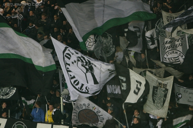 Sturm Graz - RB Salzburg
Oesterreichische Fussball Bundesliga, 12. Runde,  SK Sturm Graz - RB Salzburg, Stadion Liebenau Graz, 23.10.2011. 

Foto zeigt Fans von Sturm
