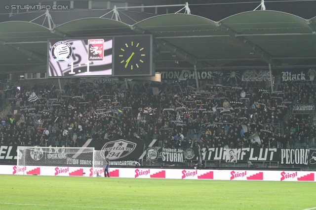 Sturm Graz - Admira
OEFB Cup, Achtelfinale,  SK Sturm Graz -  FC Admira, Stadion Liebenau Graz, 26.10.2011. 

Foto zeigt Fans von Sturm
