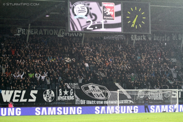 Sturm Graz - Admira
OEFB Cup, Achtelfinale,  SK Sturm Graz -  FC Admira, Stadion Liebenau Graz, 26.10.2011. 

Foto zeigt Fans von Sturm
