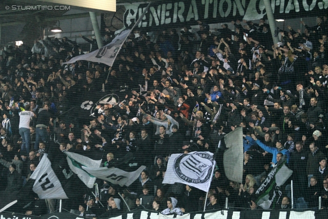 Sturm Graz - Admira
OEFB Cup, Achtelfinale,  SK Sturm Graz -  FC Admira, Stadion Liebenau Graz, 26.10.2011. 

Foto zeigt Fans von Sturm
