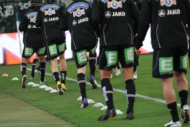 Rapid - Sturm Graz
Oesterreichische Fussball Bundesliga, 13. Runde,  SK Rapid Wien - SK Sturm Graz, Gerhard Hanappi Stadion Wien, 29.10.2011. 

Foto zeigt Spieler von Sturm
Schlüsselwörter: training