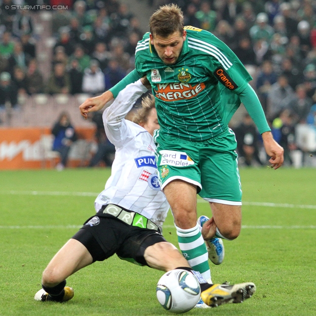 Rapid - Sturm Graz
Oesterreichische Fussball Bundesliga, 13. Runde,  SK Rapid Wien - SK Sturm Graz, Gerhard Hanappi Stadion Wien, 29.10.2011. 

Foto zeigt Andreas Hoelzl (Sturm)
