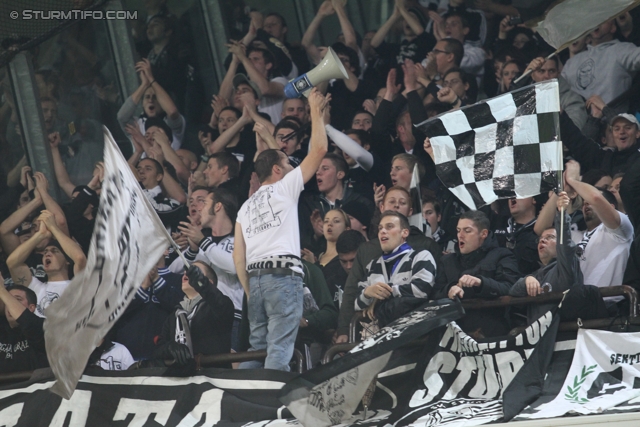 Anderlecht-Sturm
UEFA Europa League Gruppenphase 4. Spieltag, RSC Anderlecht - SK Sturm Graz, Constant Vanden Stock Stadion Anderlecht, 3.11.2011. 

Foto zeigt Fans von Sturm
