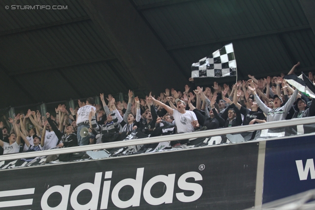 Anderlecht-Sturm
UEFA Europa League Gruppenphase 4. Spieltag, RSC Anderlecht - SK Sturm Graz, Constant Vanden Stock Stadion Anderlecht, 3.11.2011. 

Foto zeigt Fans von Sturm
