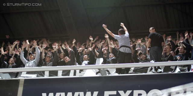 Anderlecht-Sturm
UEFA Europa League Gruppenphase 4. Spieltag, RSC Anderlecht - SK Sturm Graz, Constant Vanden Stock Stadion Anderlecht, 3.11.2011. 

Foto zeigt Fans von Sturm
