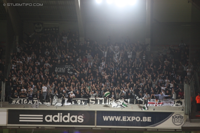 Anderlecht-Sturm
UEFA Europa League Gruppenphase 4. Spieltag, RSC Anderlecht - SK Sturm Graz, Constant Vanden Stock Stadion Anderlecht, 3.11.2011. 

Foto zeigt Fans von Sturm
