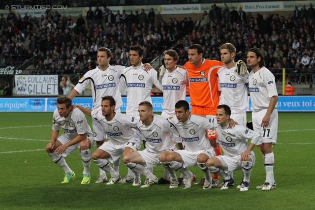 Anderlecht-Sturm
UEFA Europa League Gruppenphase 4. Spieltag, RSC Anderlecht - SK Sturm Graz, Constant Vanden Stock Stadion Anderlecht, 3.11.2011. 

Foto zeigt die Mannschaft von Sturm
