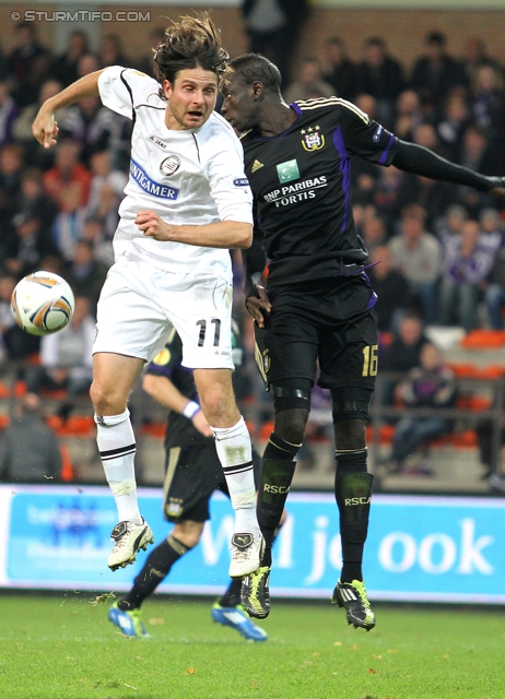 Anderlecht-Sturm
UEFA Europa League Gruppenphase 4. Spieltag, RSC Anderlecht - SK Sturm Graz, Constant Vanden Stock Stadion Anderlecht, 3.11.2011. . 

Foto zeigt Imre Szabics (Sturm) und Cheikhou Kouyate (Anderlecht)
