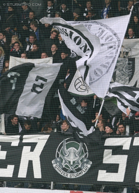 Sturm Graz - Kapfenberg
Oesterreichische Fussball Bundesliga, 14. Runde,  SK Sturm Graz - Kapfenberger SV, Stadion Liebenau Graz, 6.11.2011. 

Foto zeigt Fans von Sturm
