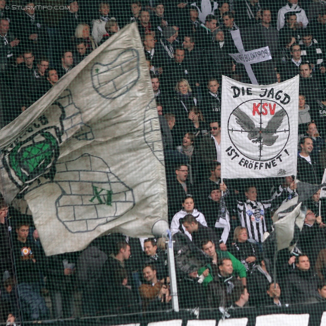 Sturm Graz - Kapfenberg
Oesterreichische Fussball Bundesliga, 14. Runde,  SK Sturm Graz - Kapfenberger SV, Stadion Liebenau Graz, 6.11.2011. 

Foto zeigt Fans von Sturm
