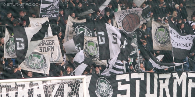 Sturm Graz - Kapfenberg
Oesterreichische Fussball Bundesliga, 14. Runde,  SK Sturm Graz - Kapfenberger SV, Stadion Liebenau Graz, 6.11.2011. 

Foto zeigt Fans von Sturm
