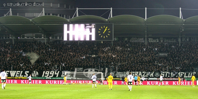 Sturm Graz - Kapfenberg
Oesterreichische Fussball Bundesliga, 14. Runde,  SK Sturm Graz - Kapfenberger SV, Stadion Liebenau Graz, 6.11.2011. 

Foto zeigt Fans von Sturm
