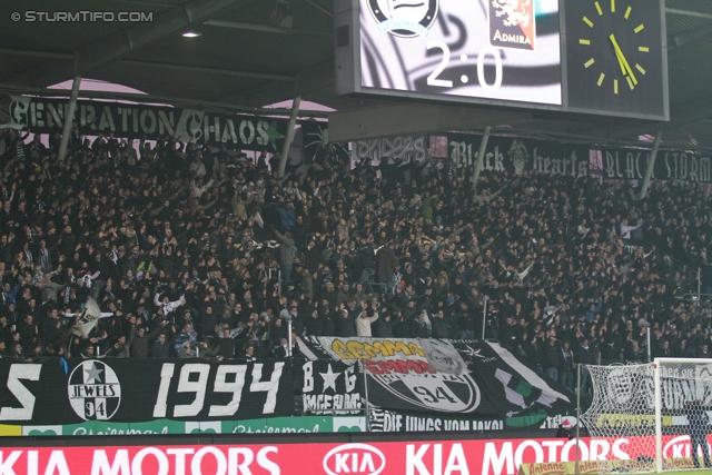 Sturm Graz - Admira
Oesterreichische Fussball Bundesliga, 16. Runde,  SK Sturm Graz - FC Admira, Stadion Liebenau Graz, 27.11.2011. 

Foto zeigt Fans von Sturm
