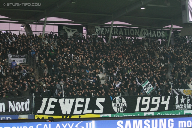 Sturm Graz - Admira
Oesterreichische Fussball Bundesliga, 16. Runde,  SK Sturm Graz - FC Admira, Stadion Liebenau Graz, 27.11.2011. 

Foto zeigt Fans von Sturm
