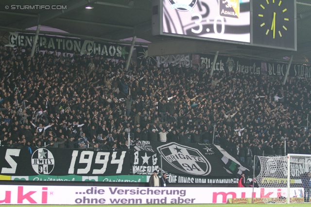 Sturm Graz - Admira
Oesterreichische Fussball Bundesliga, 16. Runde,  SK Sturm Graz - FC Admira, Stadion Liebenau Graz, 27.11.2011. 

Foto zeigt Fans von Sturm
