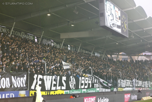 Sturm Graz - Admira
Oesterreichische Fussball Bundesliga, 16. Runde,  SK Sturm Graz - FC Admira, Stadion Liebenau Graz, 27.11.2011. 

Foto zeigt Fans von Sturm
