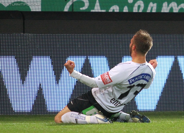 Sturm Graz - Admira
Oesterreichische Fussball Bundesliga, 16. Runde,  SK Sturm Graz - FC Admira, Stadion Liebenau Graz, 27.11.2011. 

Foto zeigt Martin Ehrenreich (Sturm)
Schlüsselwörter: torjubel