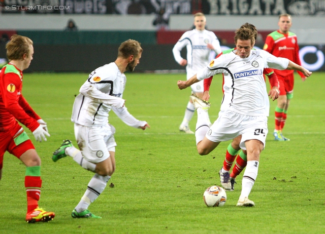 Lok Moskau - Sturm Graz
UEFA Europa League Gruppenphase 5. Spieltag, FC Lokomotiv Moskau - SK Sturm Graz, Lokomotiv Stadion Moskau, 1.12.2011. 

Foto zeigt Martin Ehrenreich (Sturm) und Roman Kienast (Sturm)
Schlüsselwörter: torchance