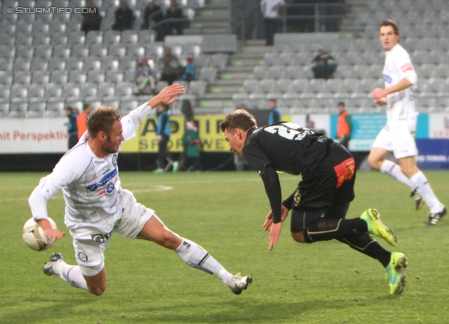 Innsbruck - Sturm Graz
Oesterreichische Fussball Bundesliga, 17. Runde, FC Wacker Innsbruck - SK Sturm Graz, Tivoli Neu Innsbruck, 4.12.2011. 

Foto zeigt Martin Ehrenreich (Sturm) und Christopher Wernitznig (Innsbruck)
