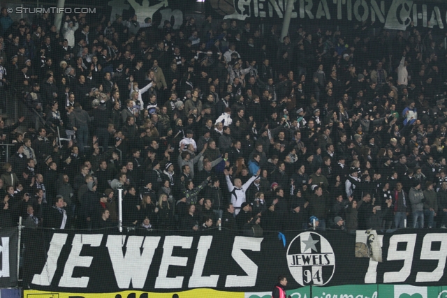 Sturm Graz - Austria Wien
Oesterreichische Fussball Bundesliga, 18. Runde, SK Sturm Graz - FK Austria Wien, Stadion Liebenau Graz, 10.12.2011. 

Foto zeigt Fans von Sturm
