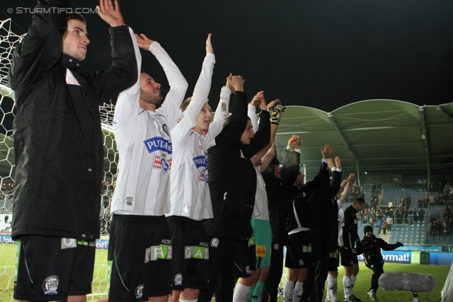 Sturm Graz - Austria Wien
Oesterreichische Fussball Bundesliga, 18. Runde, SK Sturm Graz - FK Austria Wien, Stadion Liebenau Graz, 10.12.2011. 

Foto zeigt die Mannschaft von Sturm
Schlüsselwörter: jubel