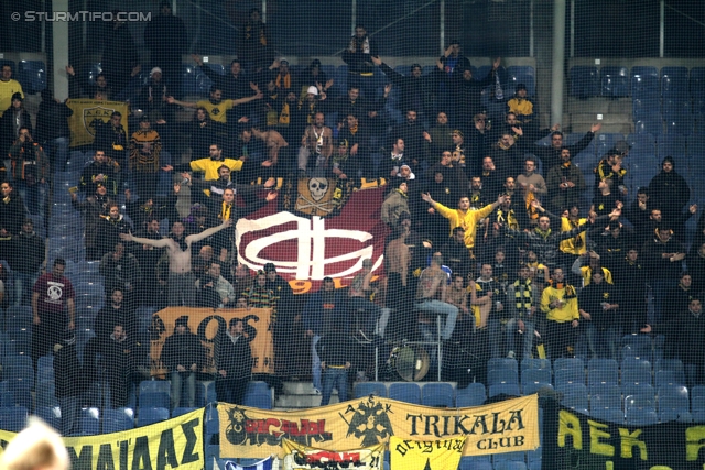 Sturm Graz - AEK Athen
UEFA Europa League Gruppenphase 6. Spieltag, SK Sturm Graz - AEK Athen, Stadion Liebenau Graz, 14.12.2011. 

Foto zeigt Fans von AEK Athen
