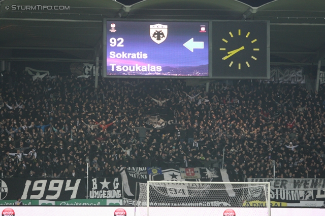 Sturm Graz - AEK Athen
UEFA Europa League Gruppenphase 6. Spieltag, SK Sturm Graz - AEK Athen, Stadion Liebenau Graz, 14.12.2011. 

Foto zeigt Fans von Sturm
