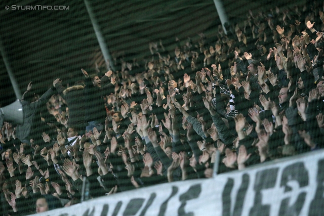 Sturm Graz - AEK Athen
UEFA Europa League Gruppenphase 6. Spieltag, SK Sturm Graz - AEK Athen, Stadion Liebenau Graz, 14.12.2011. 

Foto zeigt Fans von Sturm
