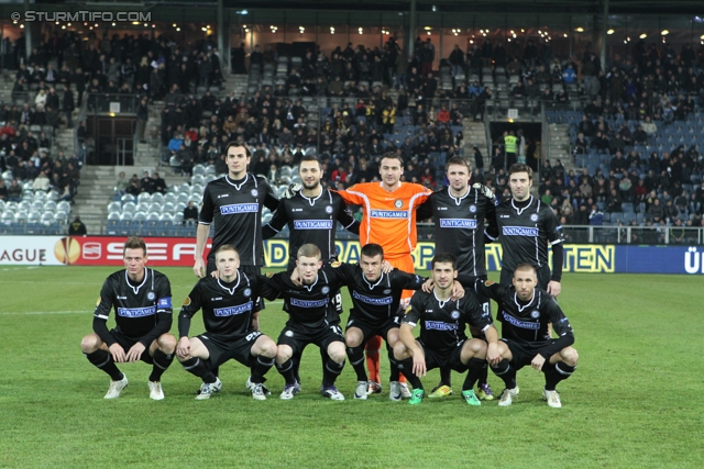 Sturm Graz - AEK Athen
UEFA Europa League Gruppenphase 6. Spieltag, SK Sturm Graz - AEK Athen, Stadion Liebenau Graz, 14.12.2011. 

Foto zeigt die Mannschaft von Sturm
