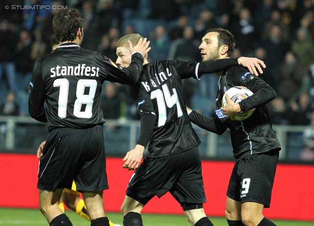 Sturm Graz - AEK Athen
UEFA Europa League Gruppenphase 6. Spieltag, SK Sturm Graz - AEK Athen, Stadion Liebenau Graz, 14.12.2011. 

Foto zeigt Joachim Standfest (Sturm), Florian Kainz (Sturm) und Darko Bodul (Sturm)
Schlüsselwörter: torjubel