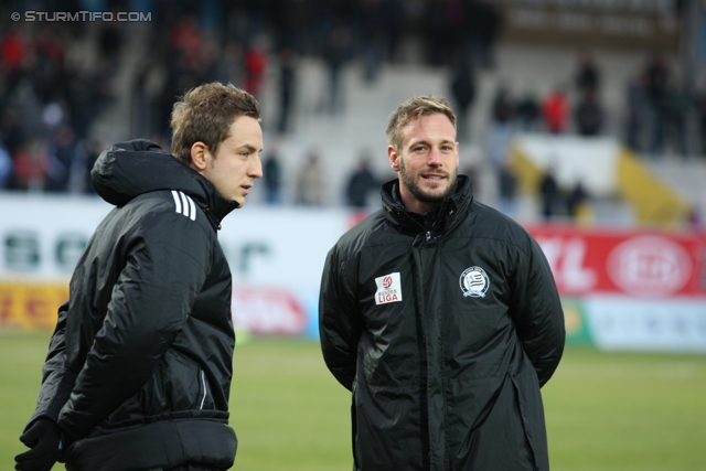 Ried - Sturm Graz
Oesterreichische Fussball Bundesliga, 19. Runde,  SV Ried - SK Sturm Graz, Arena Ried, 17.12.2011. 

Foto zeigt Daniel Beichler (Ried) und Martin Ehrenreich (Sturm)
